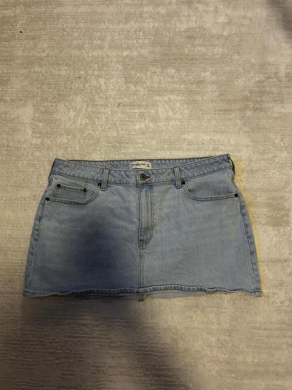 Abercrombie & Fitch Curve Love Light Blue Denim Mini Skirt